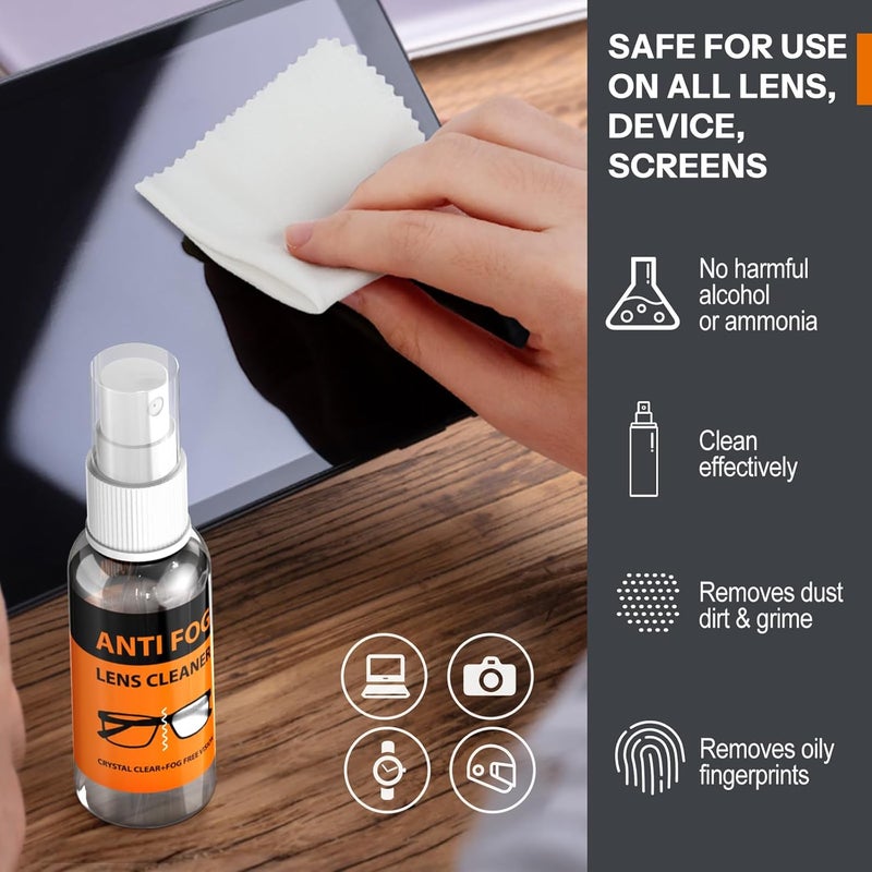 MAXSURE Glasses Cleaner Kit,Eyeglass Repair Kit- Eyeglass Cleaner |24H Anti Fog Lens Cleaner Spray| Microfiber Cleaning Cloth|3 in 1 Screwdriver| 6 Silicone Eyeglass Nose Pads with Screws| 2 Glasses Ear Grip - Image 4